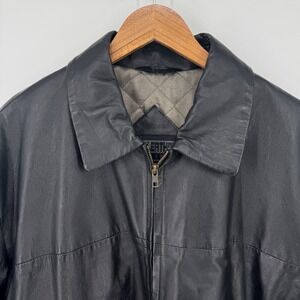 L.A. Leather California Mens XL Genuine Quilted Lined Bomber Jacket Black